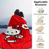 1pc. Hello Kitty Red Background Cute Cartoon Blanket - Perfect for Home, Office, Outdoor Use, Gift Idea, Suitable for Al
