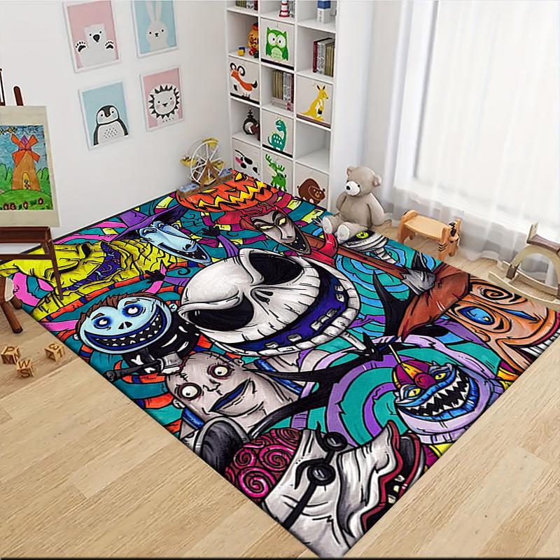 1Pc Jack Sally'S Winter Romance Carpet Rug Soft Washable Antislip Home Living Room Sofa Mats Personalized Christmas Rug