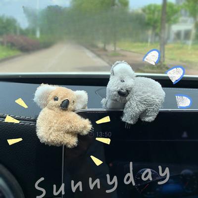 Car Rearview Mirror Central Control Screen Decoration Ornament Cute Koala Auto Interior Accessories Sun Visor Card Storage Clip