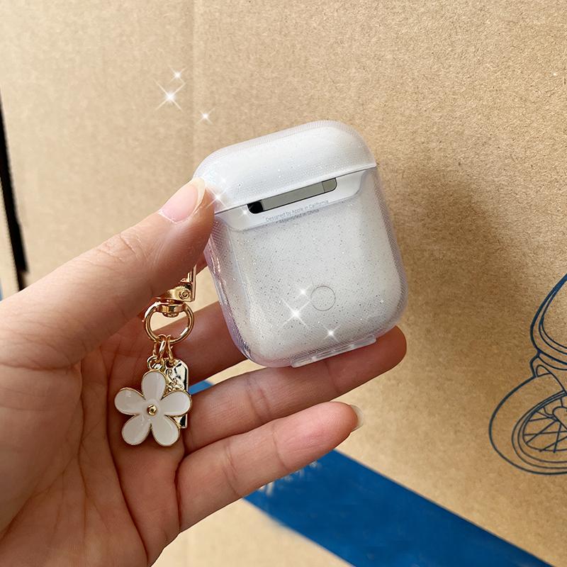 Fashion Soft Silicone Cover For AirPods 3 pro2rd Cute Clear White Flower Pendant Earphone Case For Apple AirPod Pro 2 Headphone