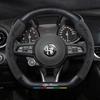 Aufkleber Carbon Wildleder Auto Lenkradabdeckung Für GT 147 156 159 166 Giulia Tonale Stelvio Giulietta Mito Milano