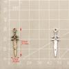 Dual-Color Mini Sword Charm Pendant, 29x9mm Alloy Accessory for Mobile Phone