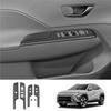 Car Door Armrest Cover Panel Compatible with Hyundai KONA 2024+ Window Glass Lift Switch Button Trim Frame Carbon Fiber Pattern