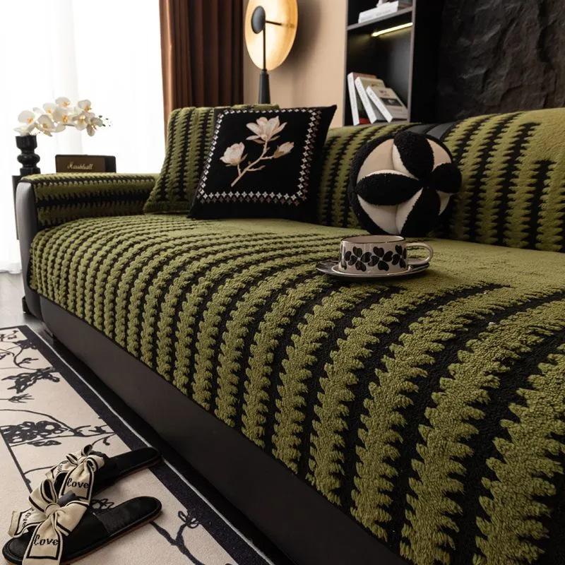 

Геометрические линии Жаккардовый Мягкий Утолщенный Тафтинговый Флисовый Чехол-Одеяло для Дивана для Гостиной Машинная стирка Разрешена 70*70cm зелёный