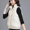 Down Cotton Vest Women's Autumn and Winter Short Fashion Loose Thickened Stand-up Collar Vest for Outer Wear
