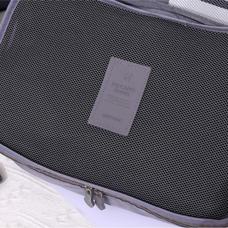 6 Pcs/Set Pink/Blue/Grey Travel Storage Bag Large Capacity Waterproof Luggage Clothing Underwear Storage Bag Bag With Zipper