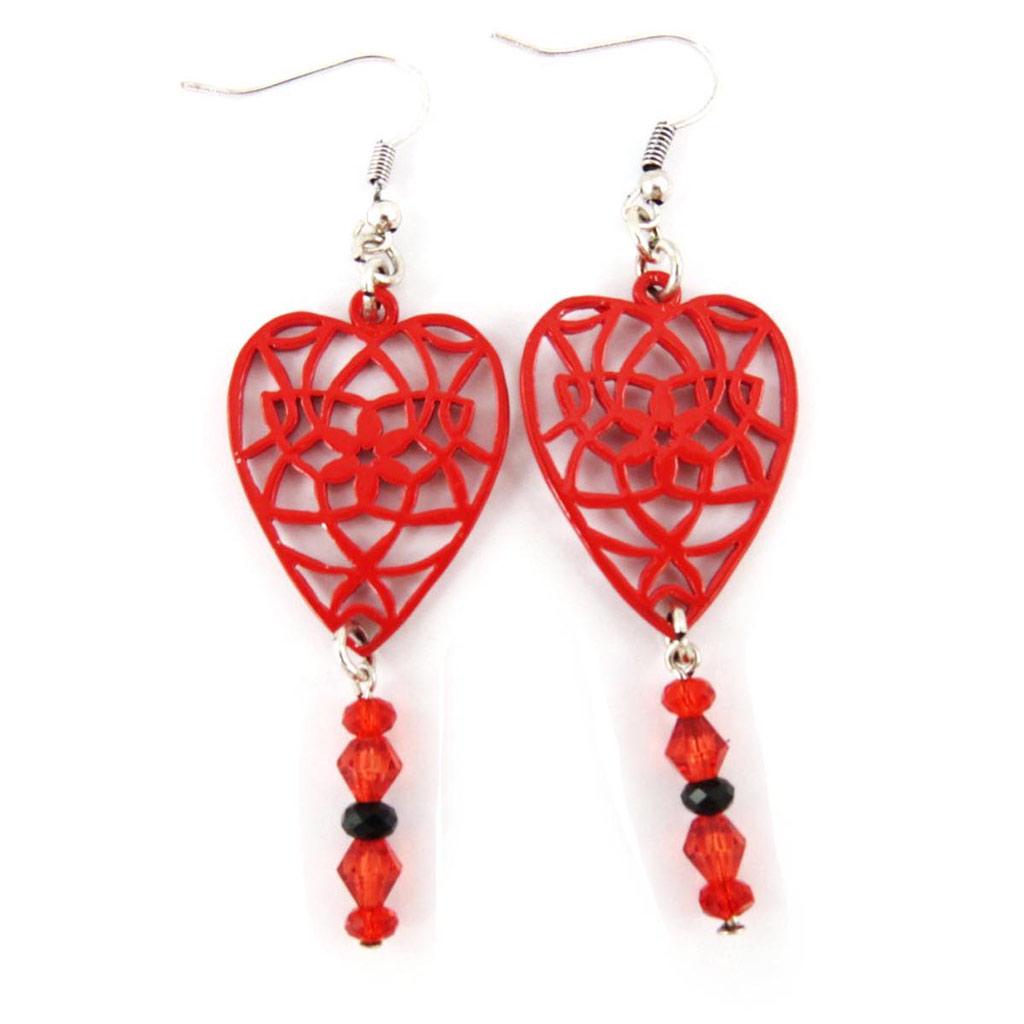 NOA [J4171] - Cercei roșii de designer „Love”.