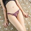 Women Underwear Sexy Lace Erotic Lingerie Panty G-String Thong Brief Intimate Open Crotch Embroidery Bow Underpant Transparent