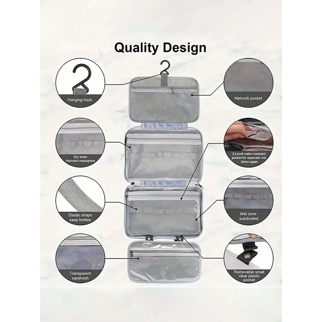 1 Stück multifunktionale, faltbare Kulturtasche zur Trennung von Trocken- und Nassprodukten, Aufbewahrungstasche, Kosmetiktasche, geeignet für Reisen mit Frauen und Mädchen