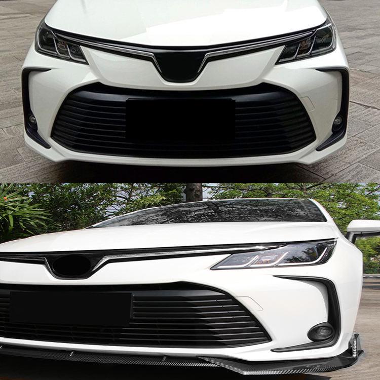 Gloss Black Front Splitter for 2019-2020 Toyota Corolla - Three-Section Modified Body Kit