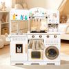 Interactive Wooden Play Kitchen with Sound & Light for Kids