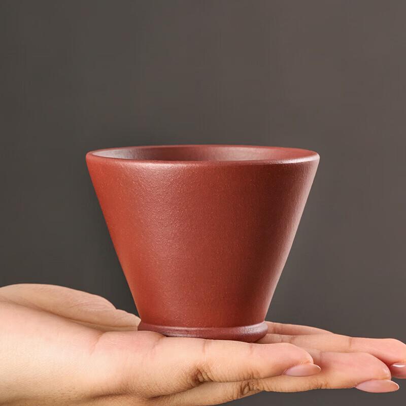 Traditional Zisha Master Teacup with Gold & Jade Inlay