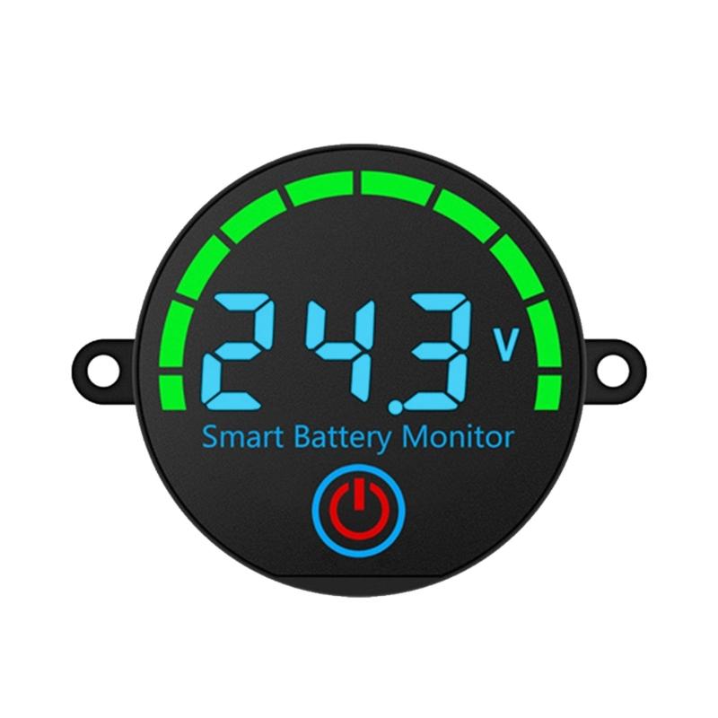 652F Battery Monitor 12V 24V Tester Meter Tool With Clear LED Readout For Solar Panel Electric Car Marine Use