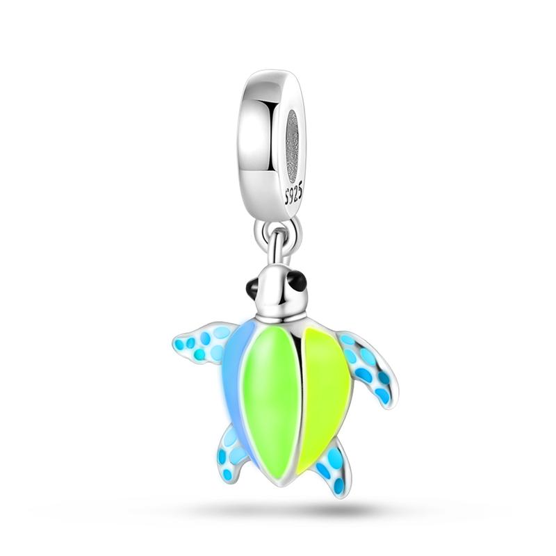 silver-plated Glow in the dark Firefly Honeybee Star Charms Beads Fit Qikaola Original Bracelets Fine DIY Jewelry Gift