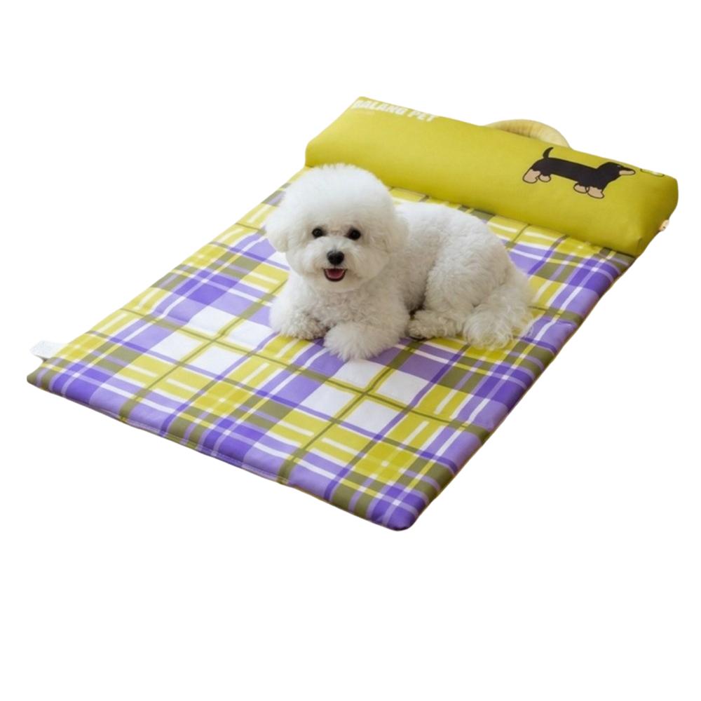 Double Sided Dog Sleeping Pad Anti-Slip Pet Rest Cushion Pet Summer Pad Cat Nest Bed  Pet Crate S жёлтый
