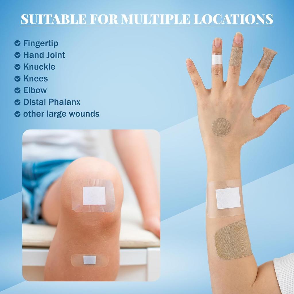 Geiserailie 300 Pcs Adhesive Bandages Family Variety Pack Fabric and Waterproof Assorted Bandages Bulk Sterile Individually Wrapped Bandages for