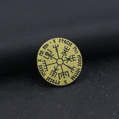 Nordycki Vegvisir Kompas Wikingów Moneta Magiczne Runy Laski Numeracja Kolekcja Monet Talizman Pamiątka Ozdoba