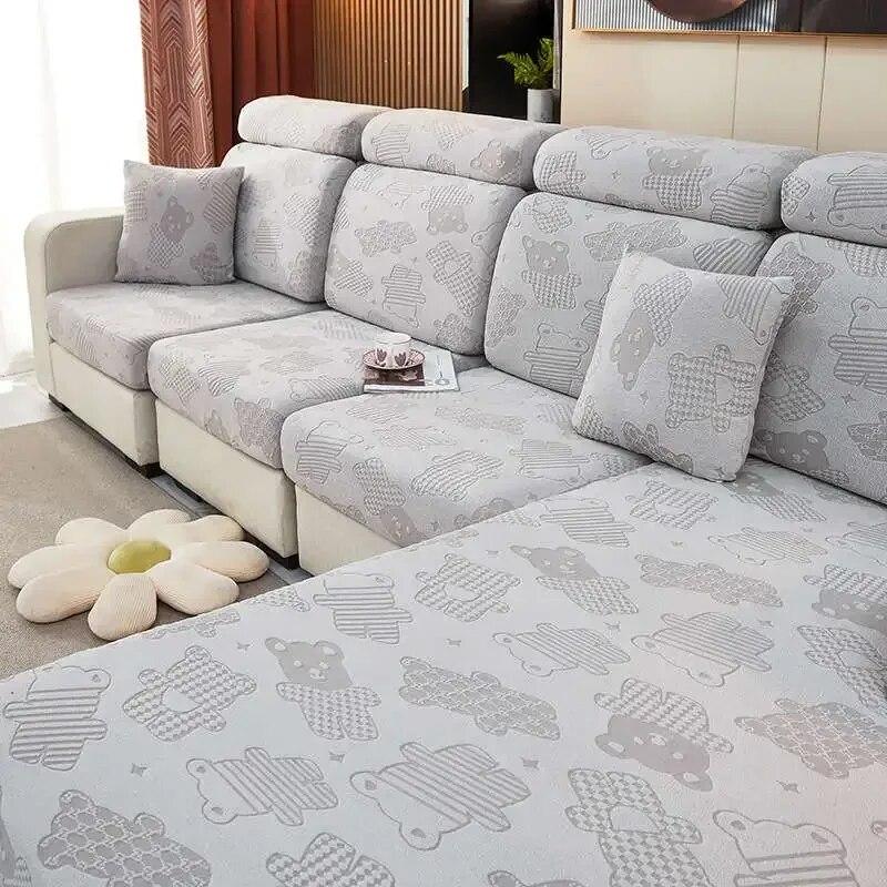 Anti-dust Sofa Covers Seat Backrest Cushion Cover Elastic Polyester Sectional Corner Couch Slipcover Chaise Lounge Protector