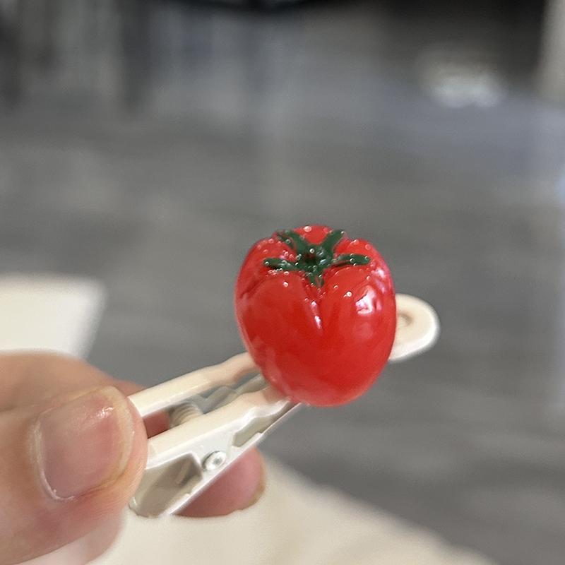 

1 шт. Креативная овощная игрушка Симуляция 3D Помидор Заколка для волос Девочки Украшения для волос Зажим-крокодил Аксессуары для волос DIY