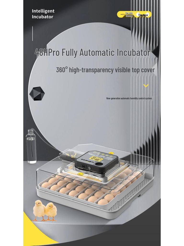48-Egg Automatic Incubator with Auto-Turning and Humidity Control for Home Use