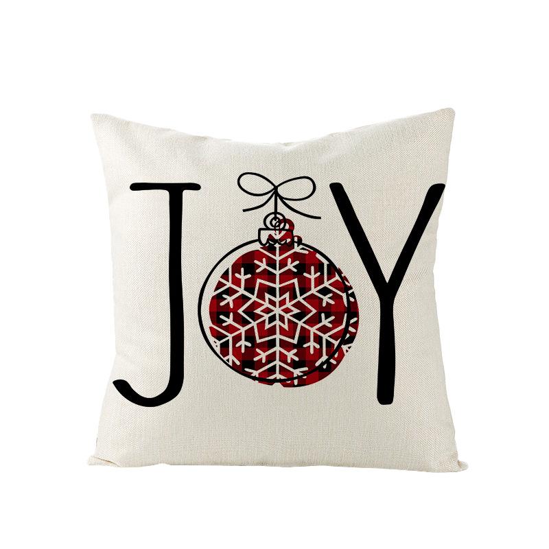 Plaid Christmas Pillowcase Red and Black Plaid Polyester Print Home Cushion Living Room Sofa Bedroom Cushion
