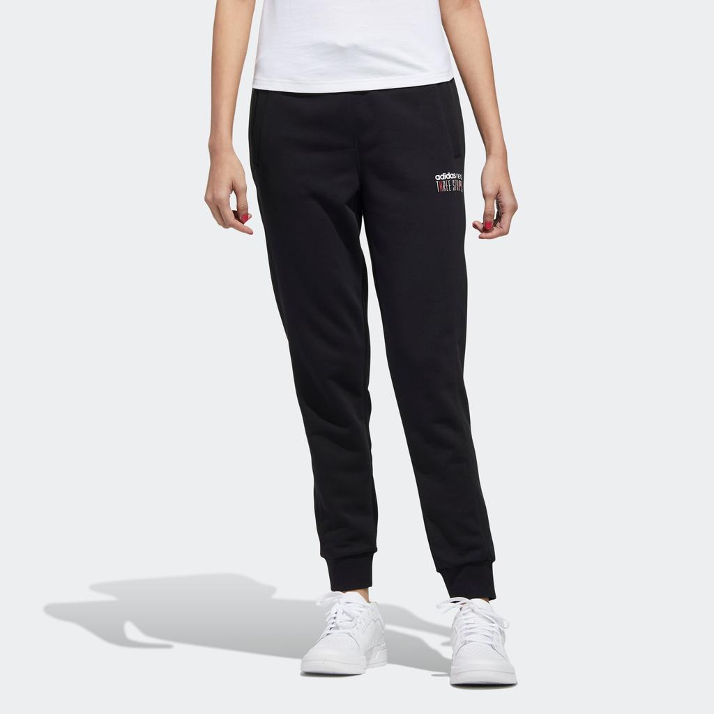 Adidas Neo Solid Color Drawstring Knit Sports Pants Women bottoms Black GK1506