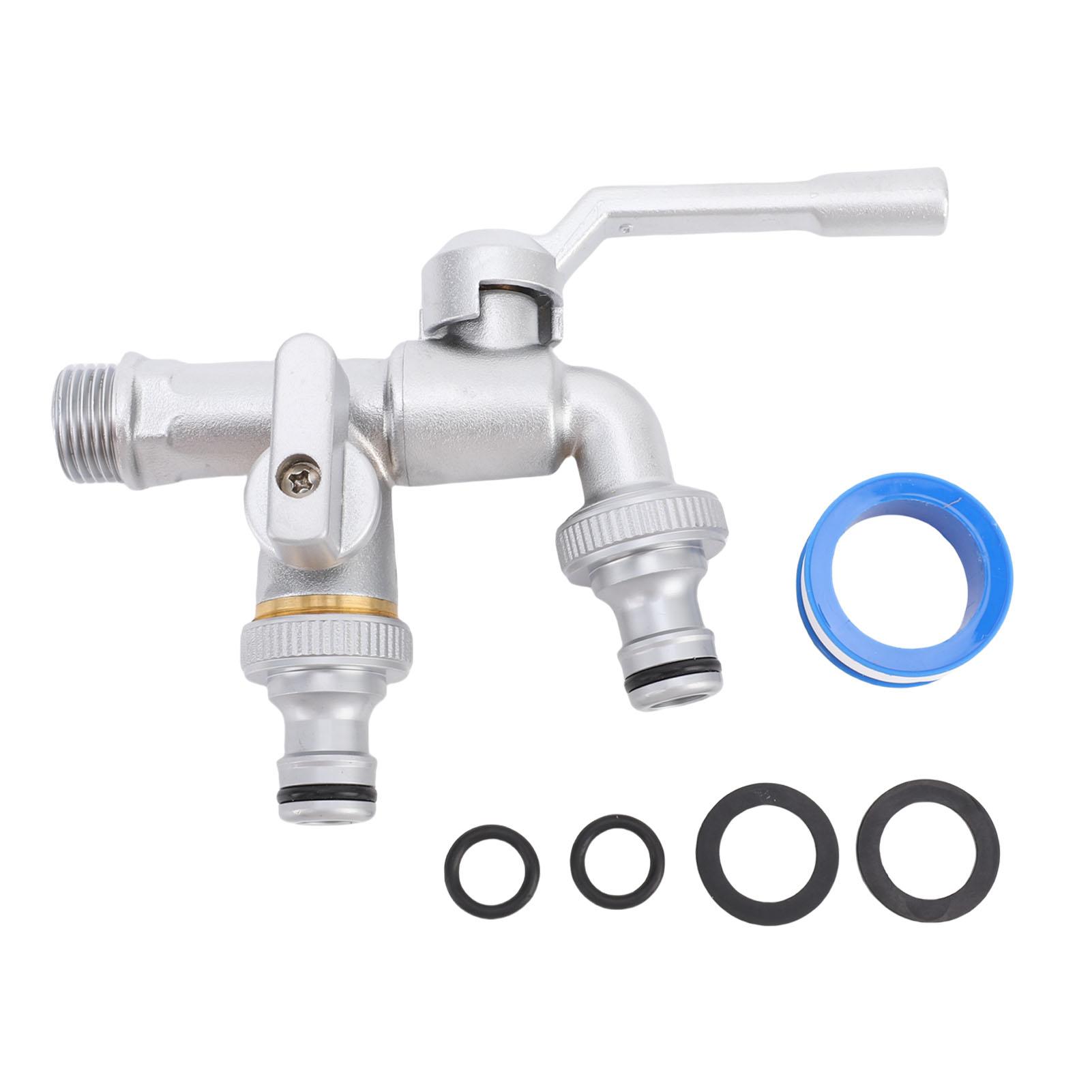 Cmperipheral Double Taps Water Faucet 1 2In Inlet 3 4In Outlet 1 In 2 Out Brass Outdoor Water Faucet Hose Splitter