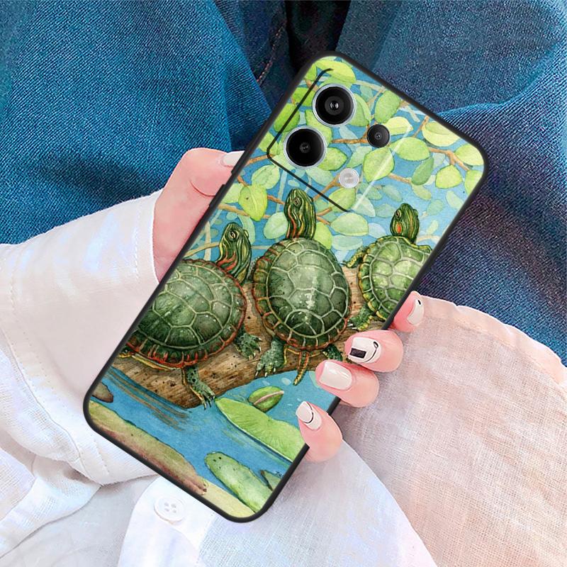Cute Turtles Painted Cover For Xiaomi Redmi Note 14 Pro 13 12 11 9 10 9S 10S 11S 12S Redmi 10C 12C 13C 14C Case
