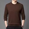 Trendy Korean Style Sweatshirt for Men In Spring and Autumn Thin Round Neck Long-sleeved T-shirt Bottoming Solid Color Top