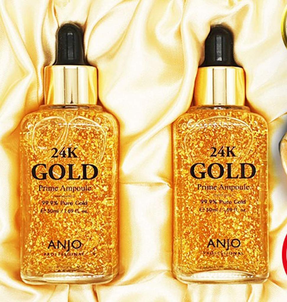 ANJO Ampoule professionnelle 24K Gold Prime 99,9% d'or pur 50 ml 1+1 Set, hydratant, KBeauty, cosmétiques coréens, échantillon