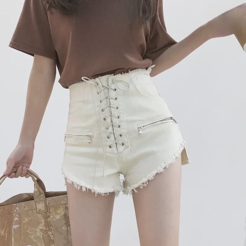 2023 Korean Women's Slim Tassel Denim Shorts - Fashionable Ultra-Short Jeans