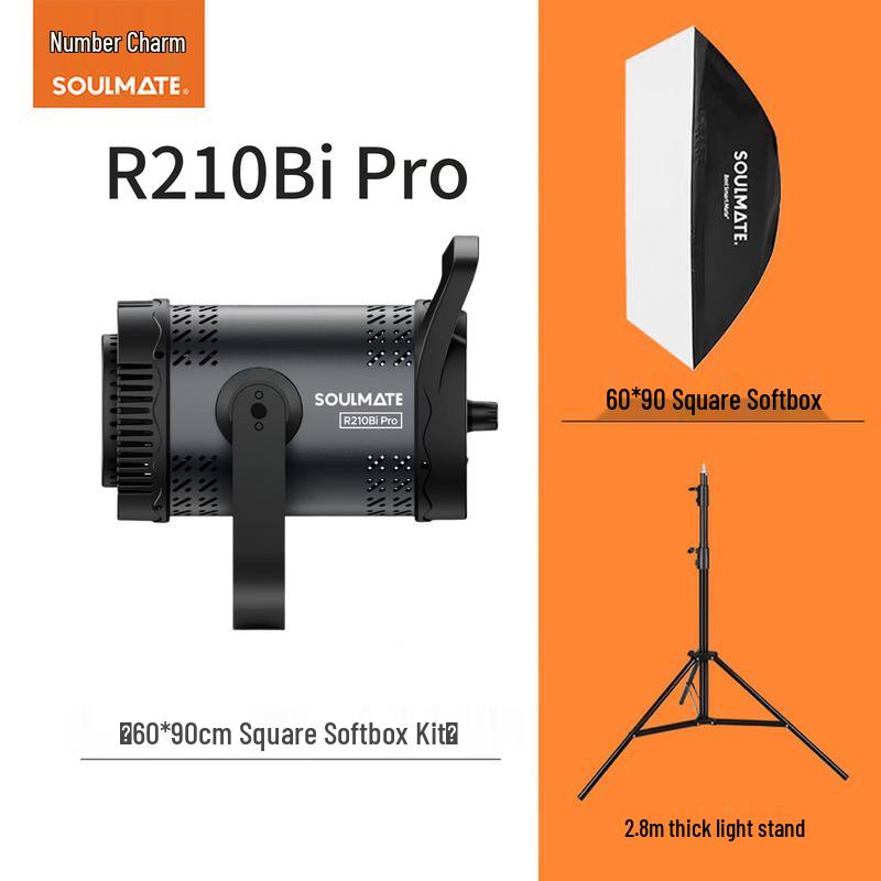 SOULMATE R210Bi Pro 200W Bi-Color COB LED Studio Light with Square Softbox
