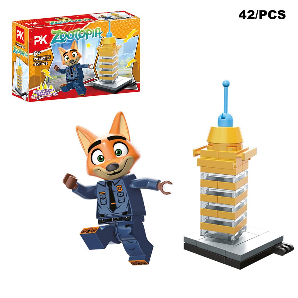 non-toxic Zootopia 2 Building Blocks Anime Figures Judy Nick Chief Bogo Cartoon Figrues Bricks Children's Assembly Toys Model