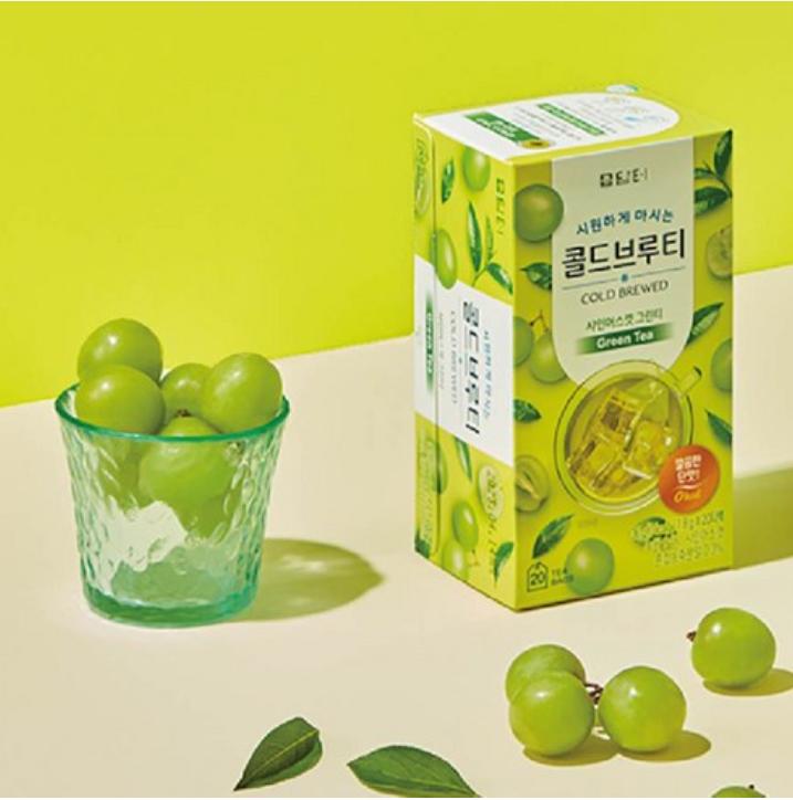 DamTuh Cold Brew Tea Shine Muscat Green Tea (20 Sticks) — Refreshing Muscat Flavor with Green Tea Aroma