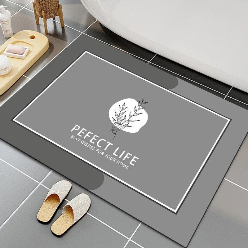 PVC Mat Bathroom Door Mat Absorbent Door Mat Bathroom Anti Slip Foot Mat Quick Drying Floor Mat