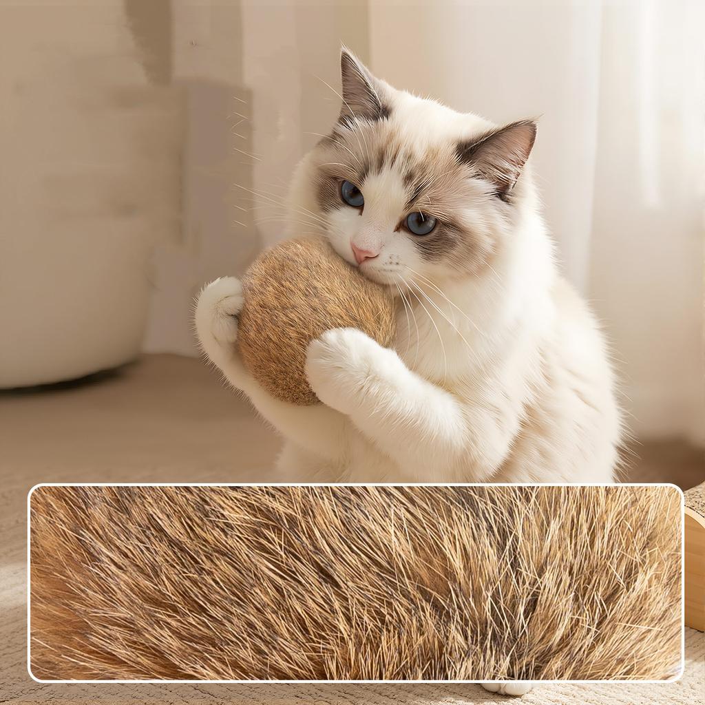 Plush Cat Toy Rabbit Fur Ball Rabbit Fur Playful Cat Fur Ball Rich And Pleasant Pet Scent Sniffing Cat Rabbit Fur Ball Toys
