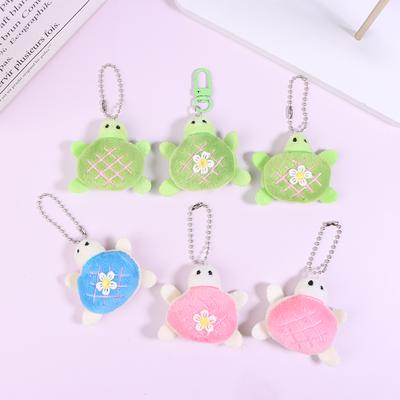Cartoon Turtle Plush Doll Keychain Anti-Lost Keyring Children Fluffty Keyring Stuffed Animal Doll School Bag Pendant
