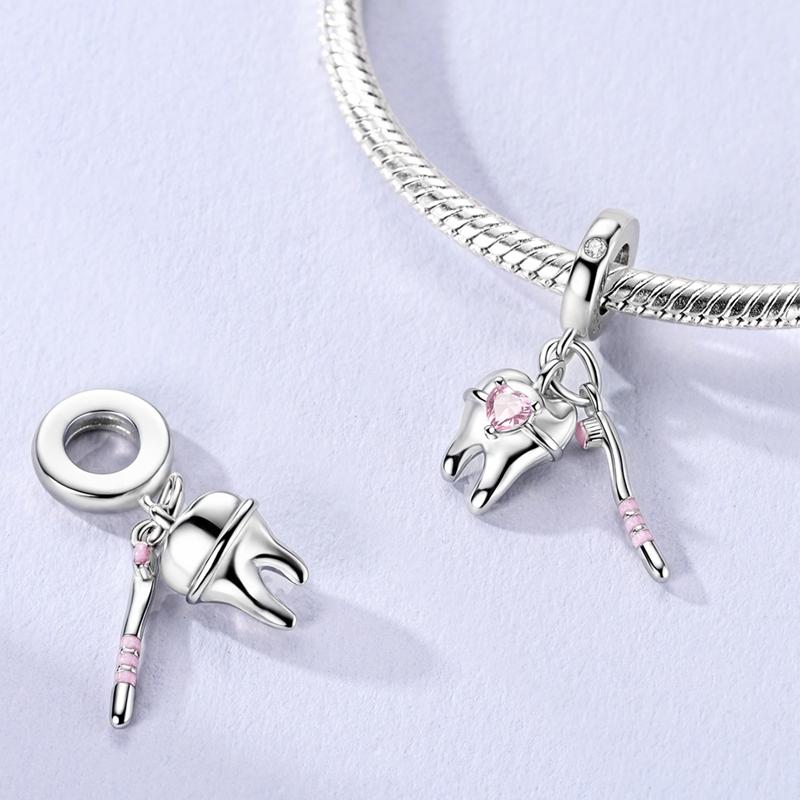 Argent 925 Breloques Roses Perles Papillon Bouteille de Parfum Couronne Cœur Zircon Breloques pour Femmes Beaux Bijoux DIY Cadeaux