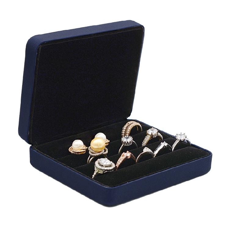 

Earring Jewelry Tray with Lid Ring Box Proposal Engagement Ring Bearer Gift-Case синій