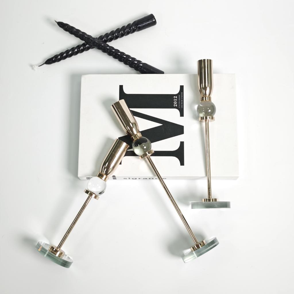 Crystal Candlestick Tall Candle Holder Transparent Glass Centerpieces Candle Stick Holder Home Decoration Accessories