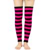 Women Leg Warmers Socks Colorful Stripe Ribbed Knitted Leg Covers Thigh High Long Stockings Cosplay Costume Accessories
