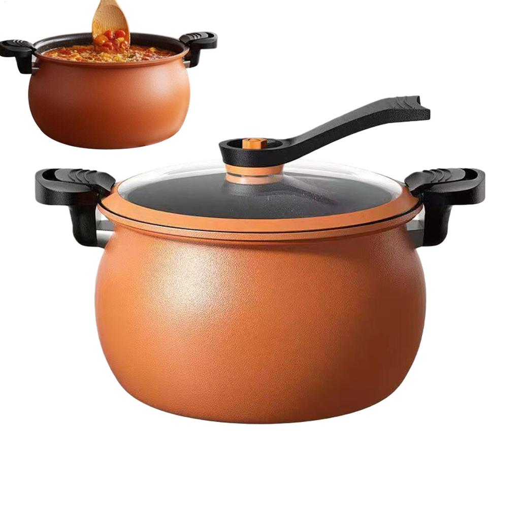 Non-stick Pressure Pot Non-stick Large-Capacity Multifunctional Cookware with Transparent Lid Slow Rice Cooker for Cooking