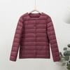 Cappotto in piumino d'anatra bianco leggero e caldo da donna, capospalla semplice ed elegante