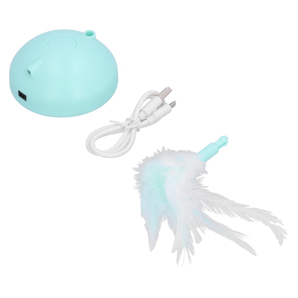 Electric Pet Funny Cat Flashing Ball Feather Turntable Toy Cat Scratching Interactive Play