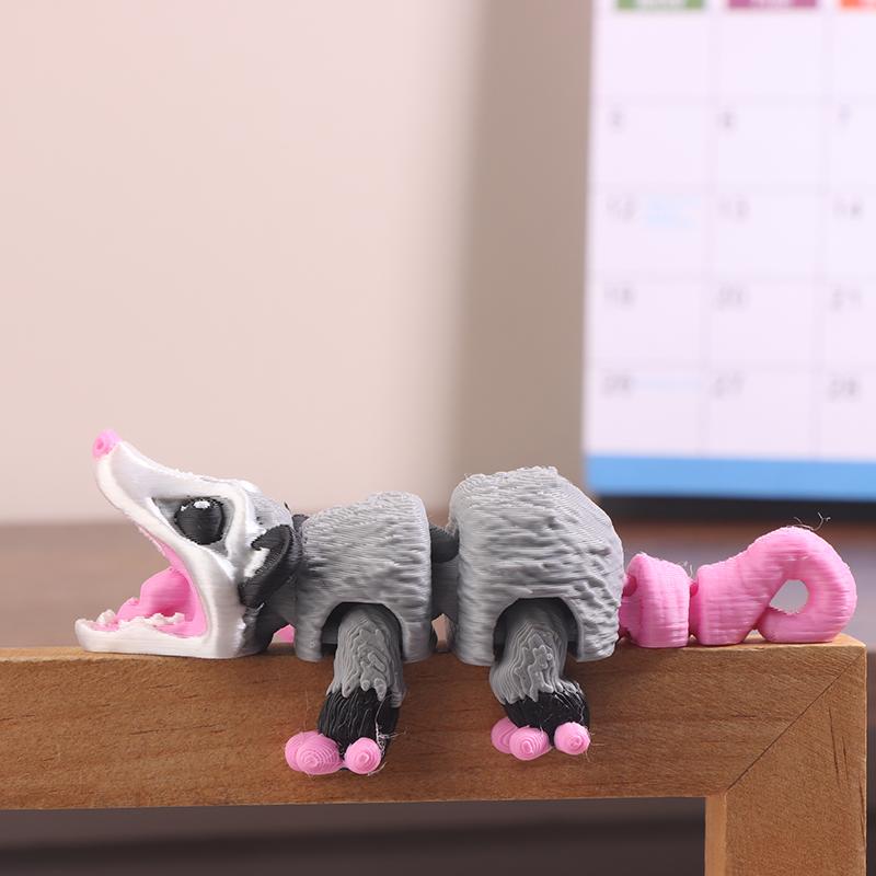 Opossum Articulated 3D Printed Fidget Figurine Sensory Desk Companion For Stress Relief & Focus Gifts
