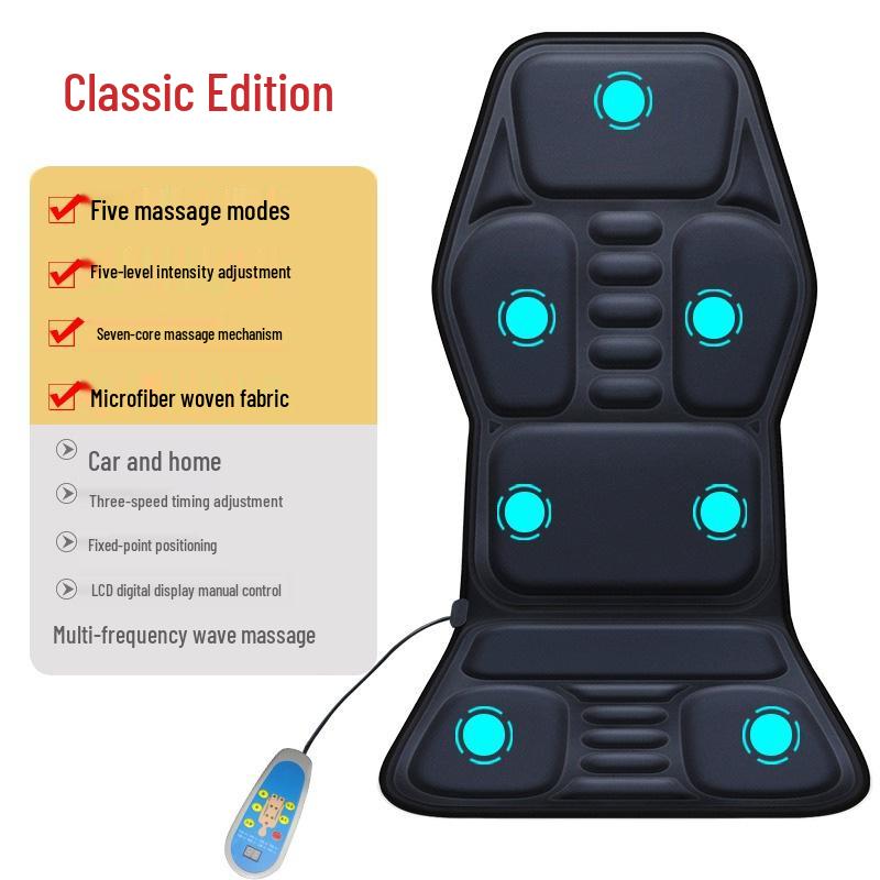 Enlong Multifunctional Heated Vibration Neck & Back Massager Cushion for Car and Home Use