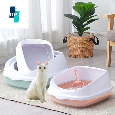 Bandeja de tocador con caja de cuchara para mascotas y gatos con arena de arena