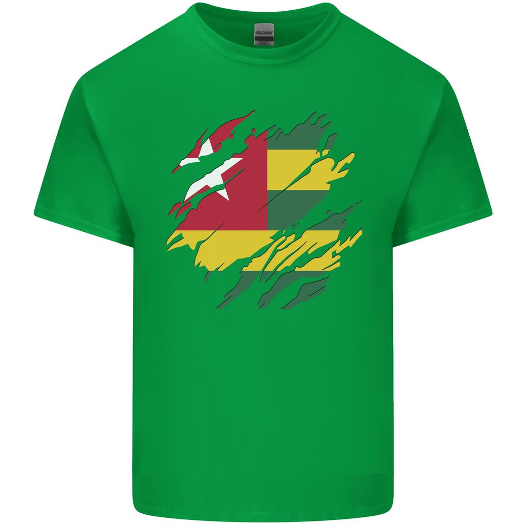 Torn Togo Flag Togolese Day Football Unisexs Light Cotton TShirt