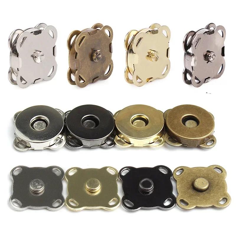 1/100Set Magnetic Snap Button Metal Invisible Sew on Button Lock Clasps Fasteners for Purse Bags Clothes Craft DIY Accessories
