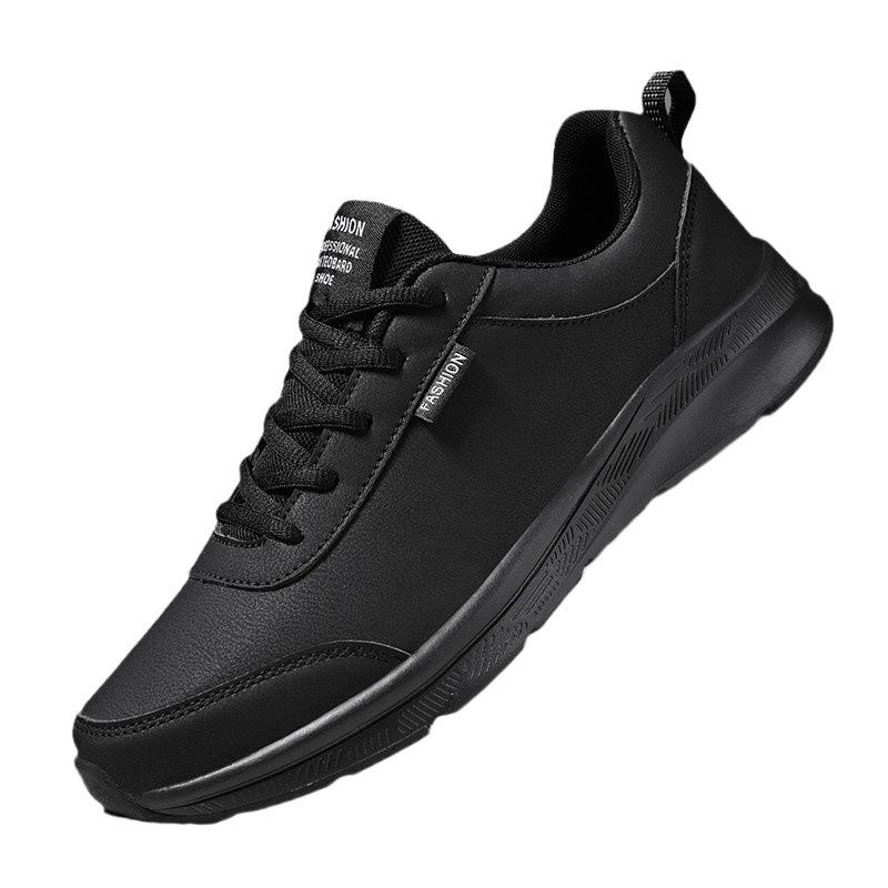 Foreign trade men's shoes autumn leather sports shoes men's waterproof and non-slip running shoes black versatile soft-soled casual shoes